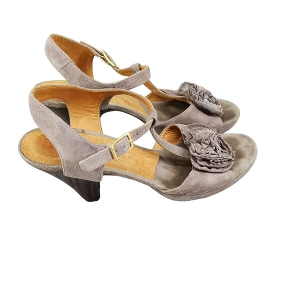 Chie Mihara Shoes Womens EU 40 US 9 Taupe Brown Suede T Strap Open Toe Heels - Picture 3 of 8